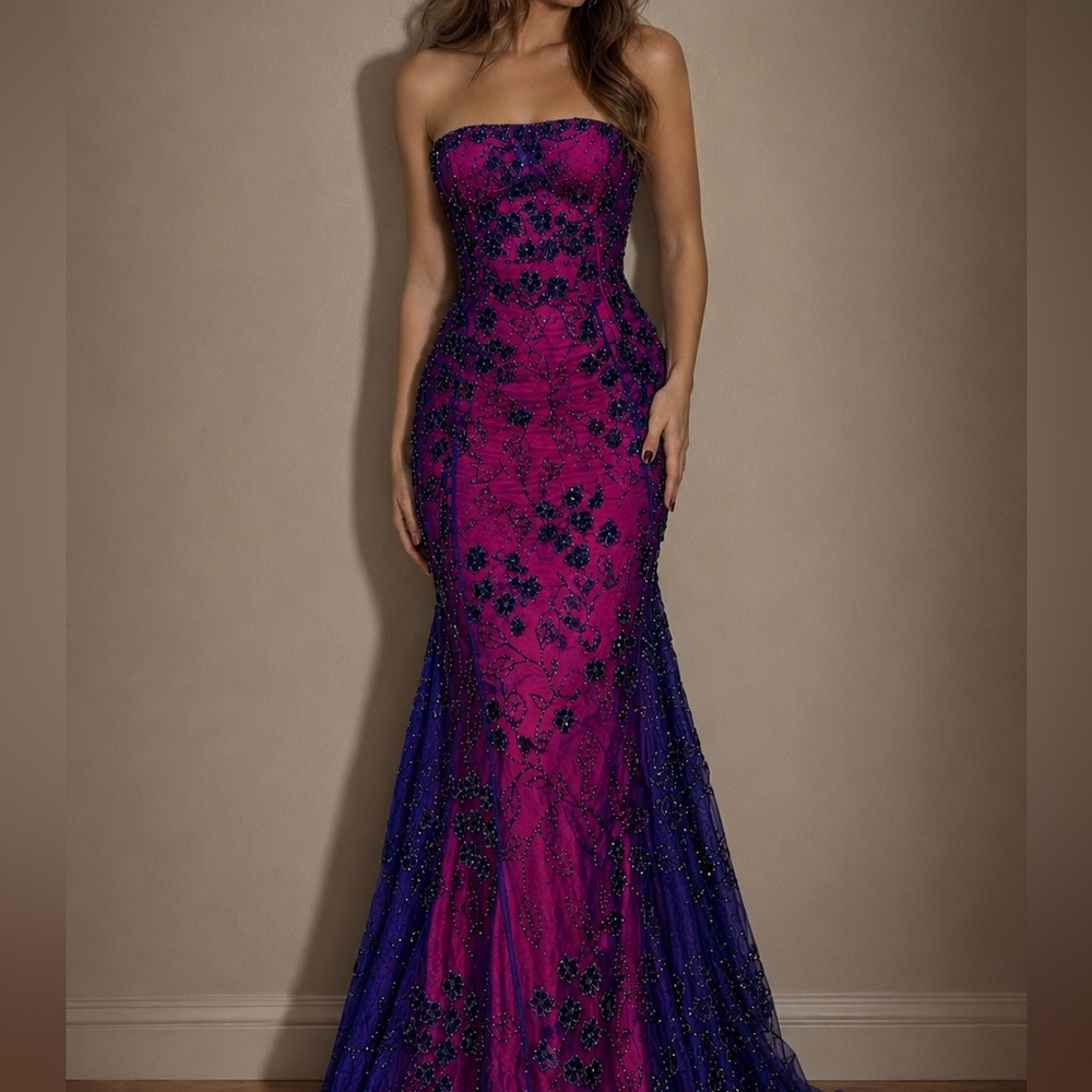 Vintage Y2K Beaded Dress Vintage Beaded Dress Vintage Prom Dress Fairy Strapless